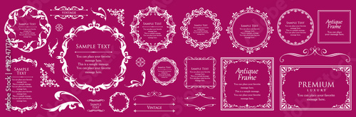高級感のある　フレームデザイン　テンプレートセット　ラグジュアリー　ゴージャス　ビンテージ　アンティーク