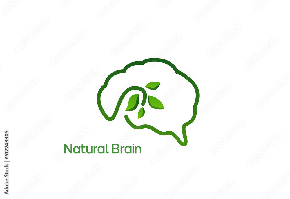 Health Brain logo designs concept vector, Nature Mind logo template, Education logo symbol Health Brain logo designs concept vector, Nature Mind logo template, Education logo symbol