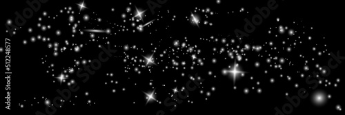 Night shining starry sky, blue space background with stars, space. beautiful night sky. © luda