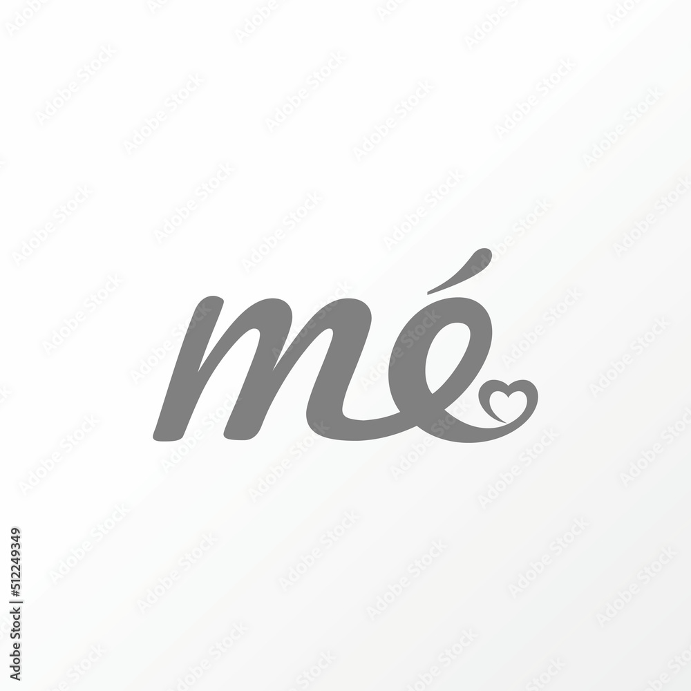 Simple and unique letter or word ME italic lowercase font with love image graphic icon logo design abstract concept vector stock. Can be used as symbol related to home initial or monogram