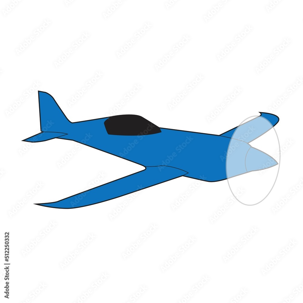 lite air craft with single propeller vector design lite air craft with single propeller vector design