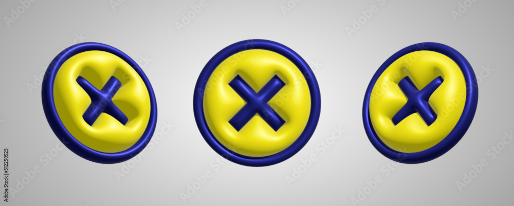 3d vector symbol cross icon in three perspective, social media illustration. 3d vector symbol cross icon in three perspective, social media illustration.