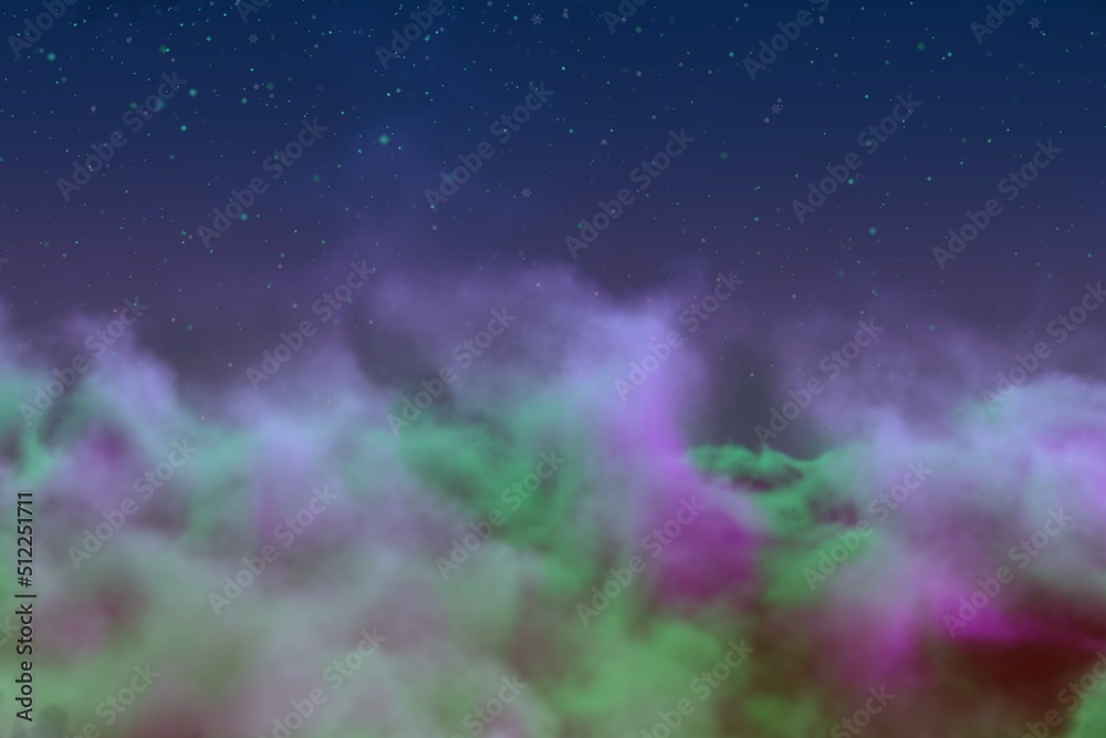 Fototapeta premium cosmic mist concept with snowflakes creative abstract background for art purposes