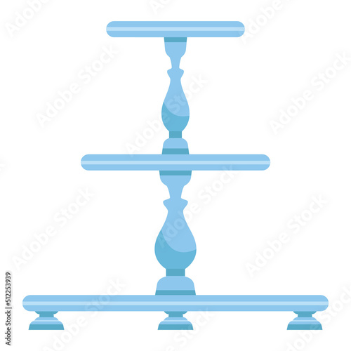 Cake stand in flat icon style. Empty tray for fruit and desserts. Vector illustration