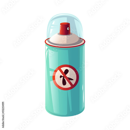 Cartoon illustration. The mosquito repellent is isolated on a white background.