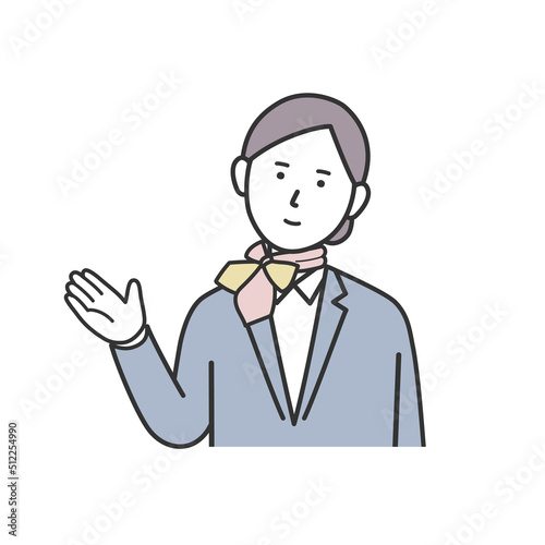 案内する女性イラスト