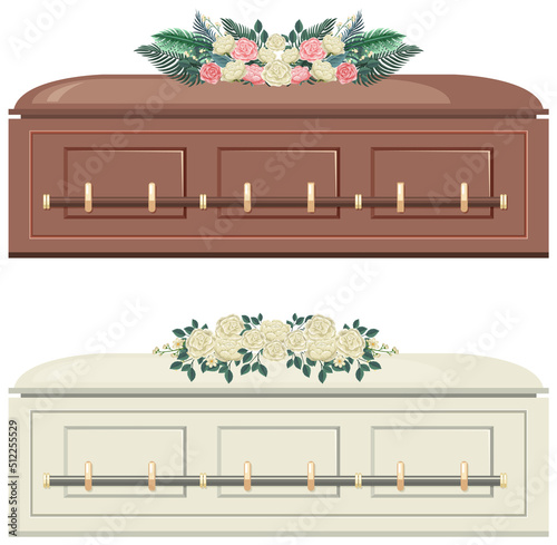 Set of different coffins