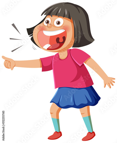 Laughing girl cartoon character