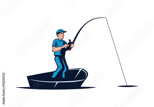 Cartoon fishing design illustration vector eps format , suitable for your design needs, logo, illustration, animation, etc.