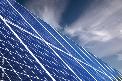 Obraz na płótnie solar panels on the background of the sky, the concept of energy in nature w salonie