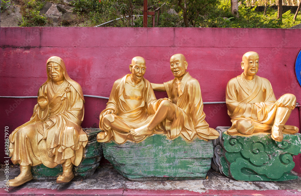 Buddha Statue in Ten Thousand Buddhas Monastery in Hong Kong, China