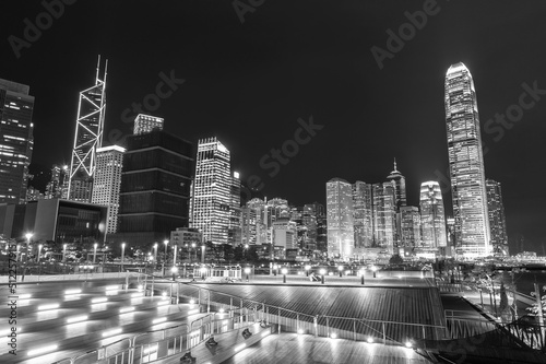 Fototapeta Naklejka Na Ścianę i Meble -  Skyline of central district of Hong Kong city at night