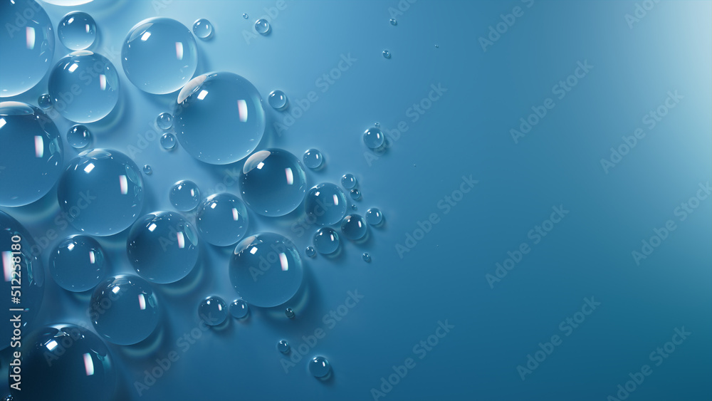 Condensation Drops Background. Blue, Modern Banner with Copy-Space ...