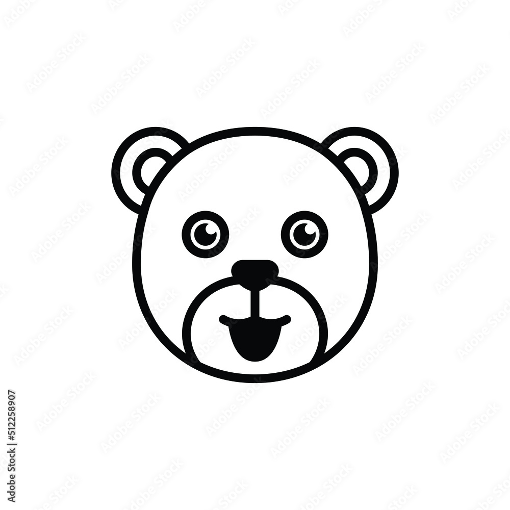 Obraz premium Cute bear icon vector graphic illustration