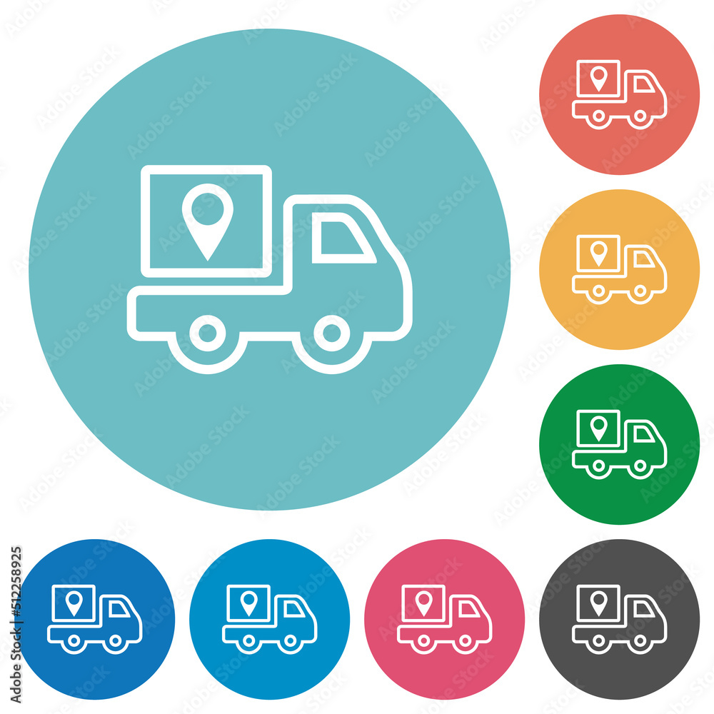 Package delivery tracking outline flat round icons Package delivery tracking outline flat round icons