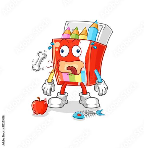 colored pencils burp mascot. cartoon vector