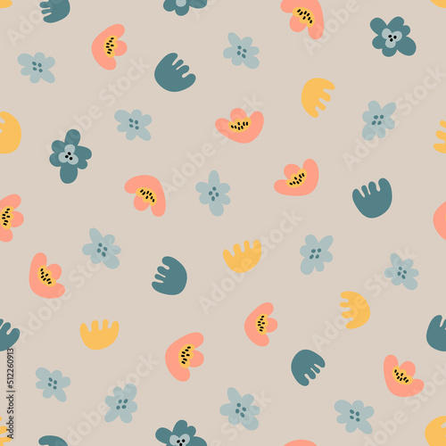 Abstract seamless pattern. Simple organic shapes