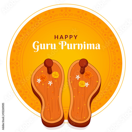 Guru Purnima concept Footwear or Paduka puja of Guru
