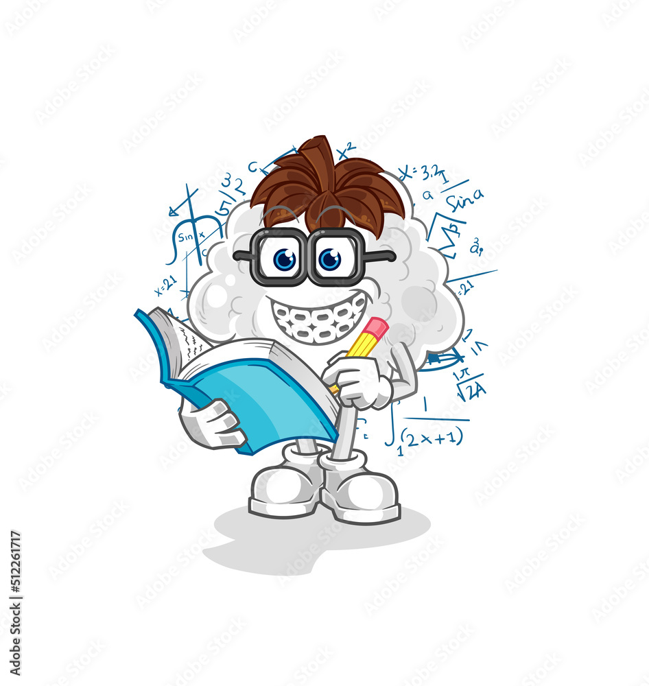 Obraz premium cotton geek cartoon. cartoon mascot vector