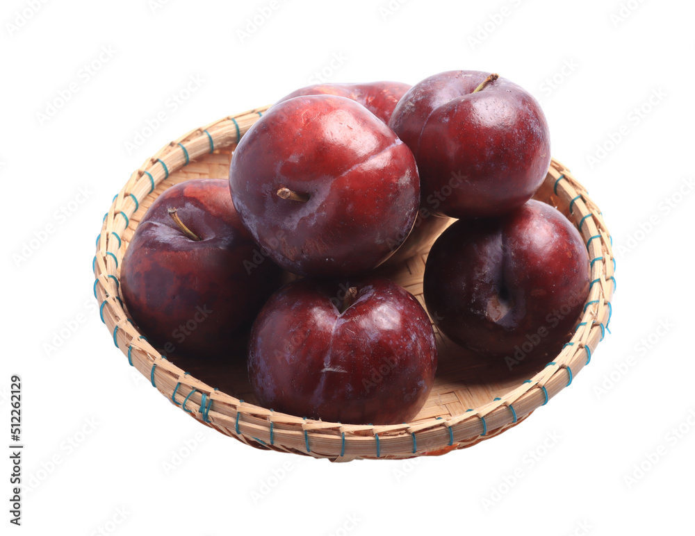 Fresh plum on a white background, unretouched. Fresh plum on a white background, unretouched.