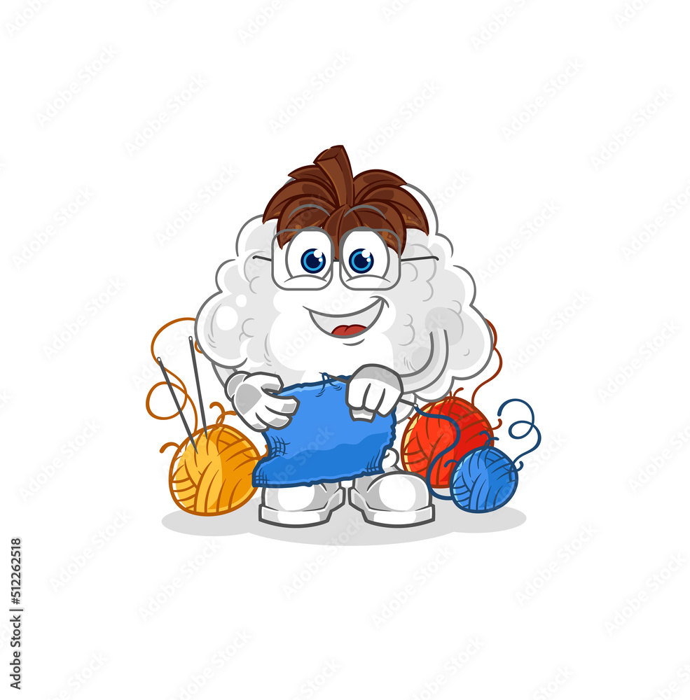cotton tailor mascot. cartoon vector