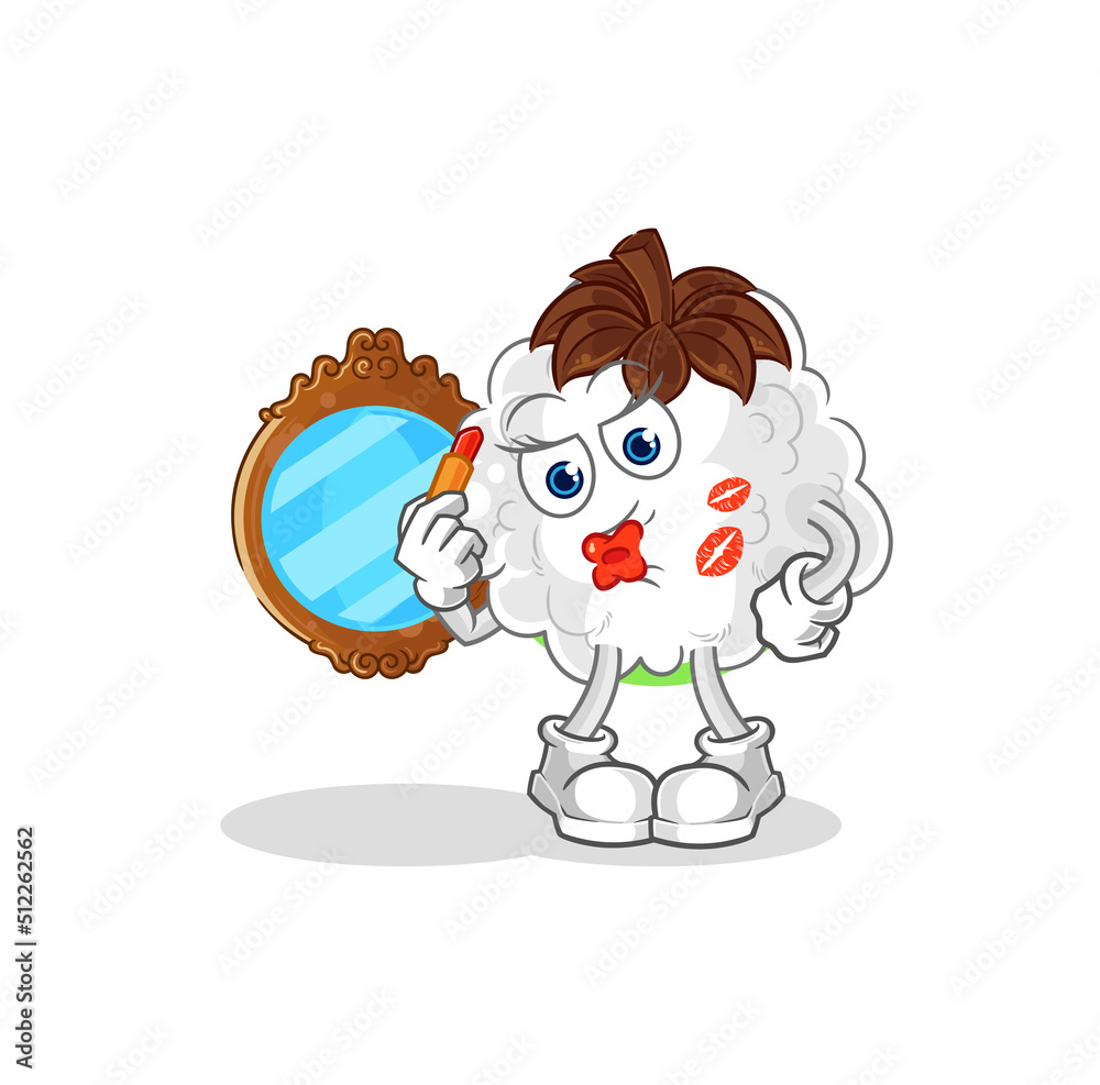cotton make up mascot. cartoon vector