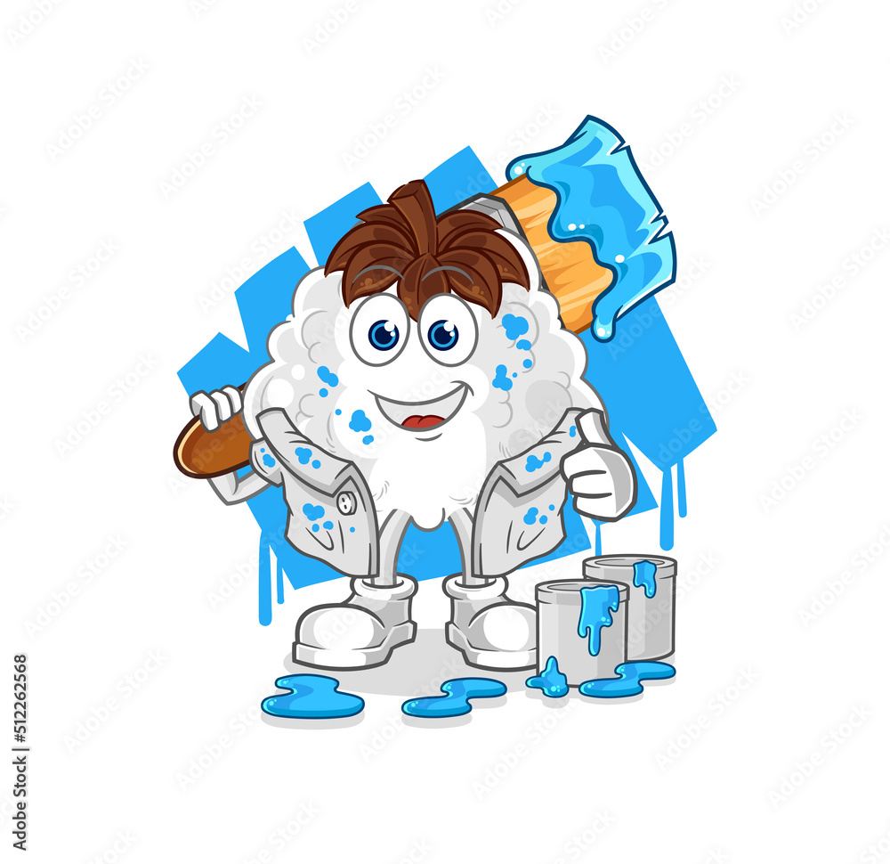 Fototapeta premium cotton painter illustration. character vector