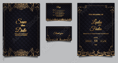 luxury wedding invitation card set