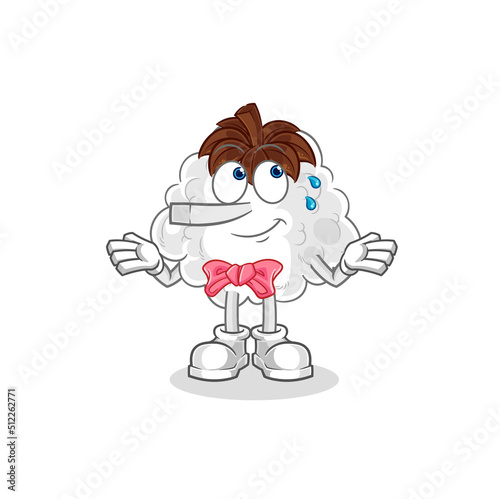 cotton lie like Pinocchio character. cartoon mascot vector