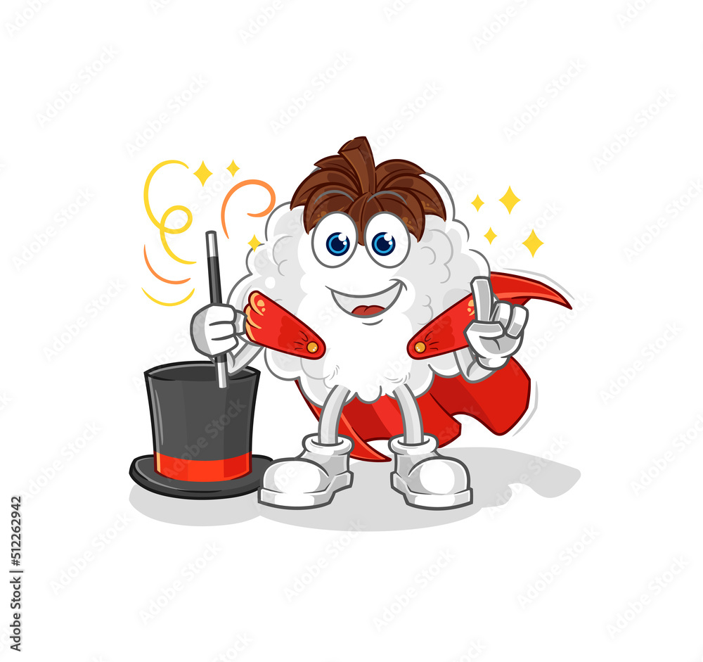 cotton magician illustration. character vector cotton magician illustration. character vector