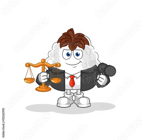 cotton lawyer cartoon. cartoon mascot vector