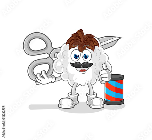 cotton barber cartoon. cartoon mascot vector