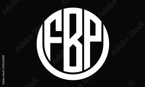 FBP shield in circle logo design vector template. letter mark, wordmark, monogram symbol on white background. photo