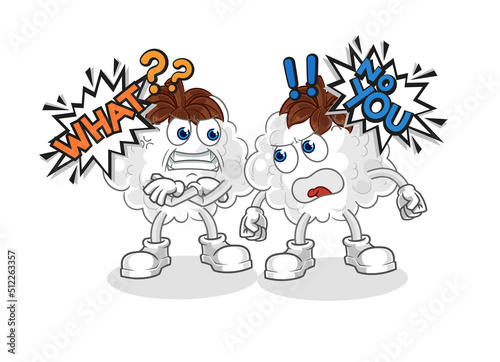 cotton arguing each other cartoon vector