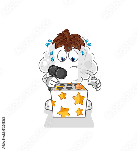 cotton play whack a mole mascot. cartoon vector
