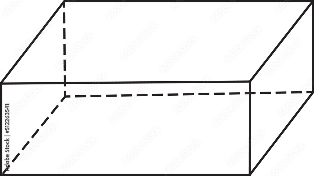 rectangular prism outline icon on white background. rectangular prism sign. flat style.