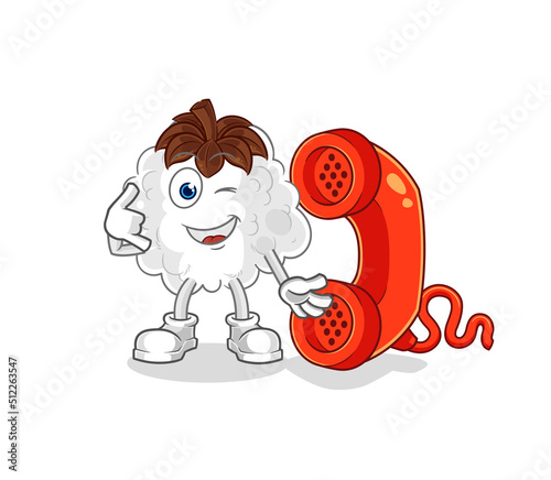 cotton call mascot. cartoon vector