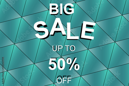 Sale banner, up to 50% off, promotional campaign