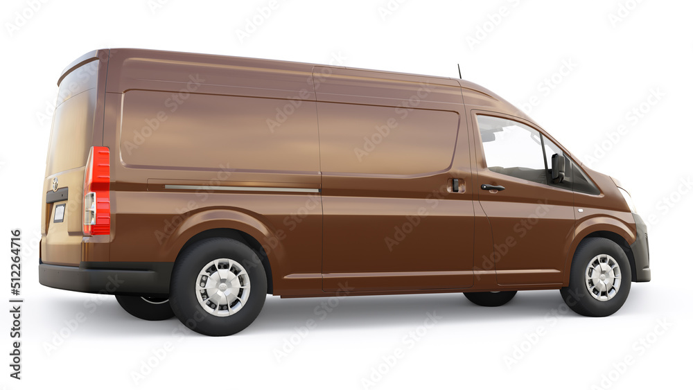 Tokyo, Japan. April 12, 2022: Toyota Hiace. brown commercial van for ...