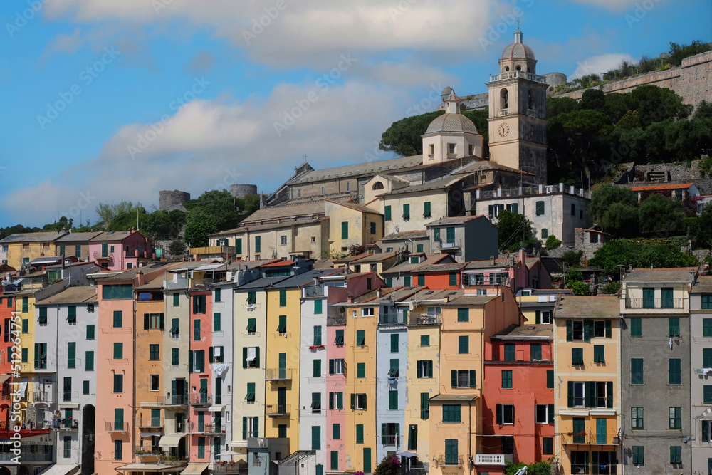 Colored houses of Portovenere, a little town near La Spezia, Italy