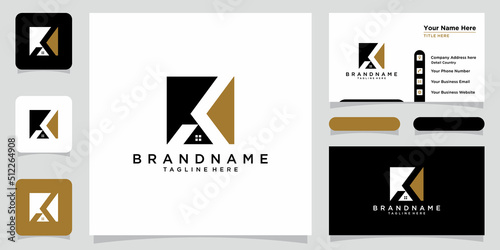 Real Estate K Letter Logo Template Illustration Design, and business card design template