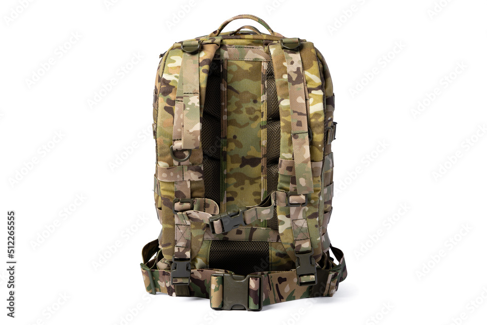 Military backpack isolated on a white background. Military backpack isolated on a white background.