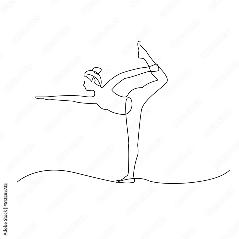 Yoga Asanas In One Line Style Simple Vector Pilates Illustration Tree Pose  Yoga Stock Illustration - Download Image Now - iStock