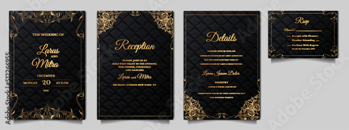 luxury vintage wedding invitation set