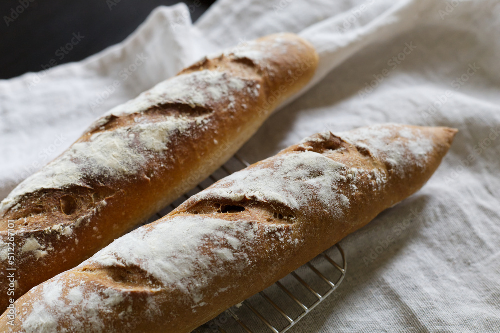手作りフランスパン 全粒粉バゲット　Homemade French Baguette wholewheat bread 