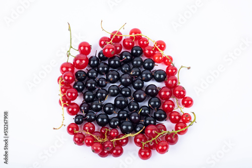 Red currant berries on White Background