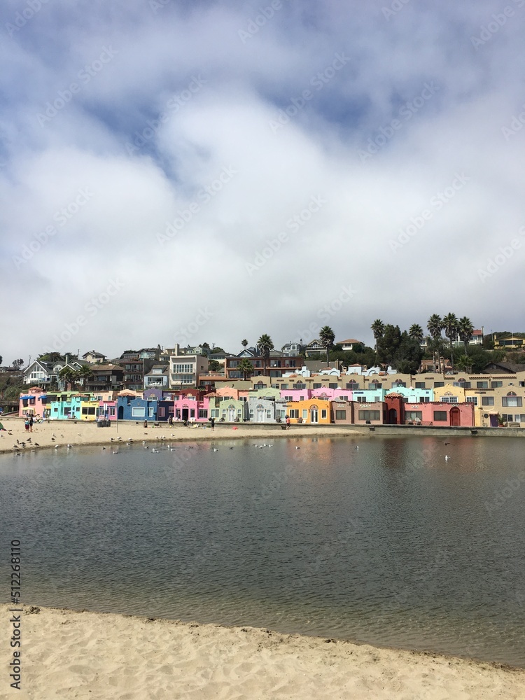 colorful coastal village in california