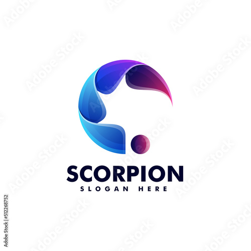 Vector Logo Illustration Scorpion Gradient Colorful Style.