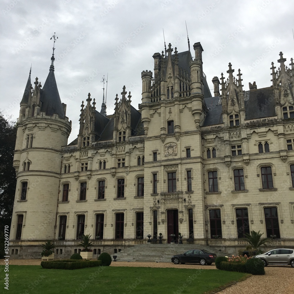 French Chateau on a cloudy day