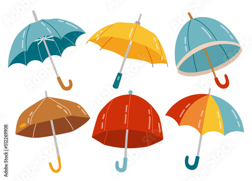 Autumn and fall umbrella flat design vector